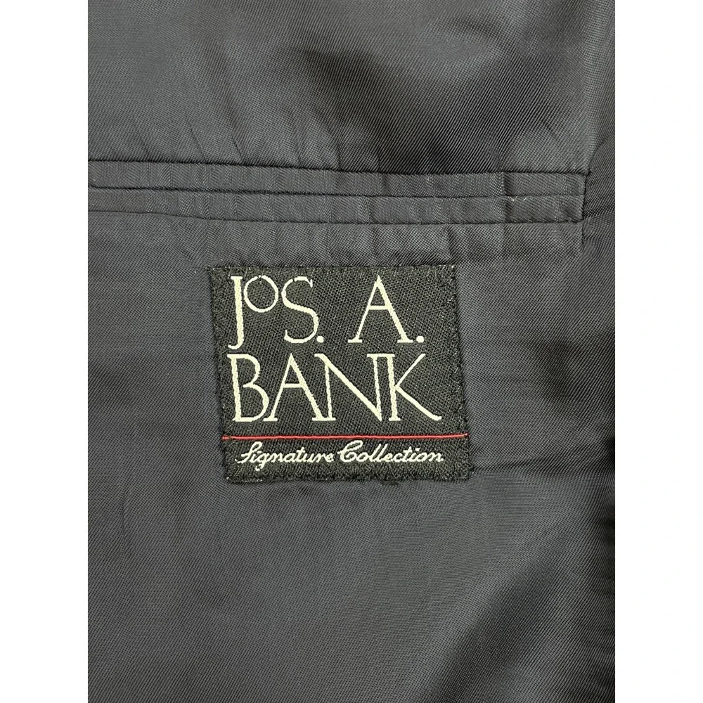Jos A Bank Blazer Mens 43R Navy Blue 100% Wool 2-Button Gold Single Breast